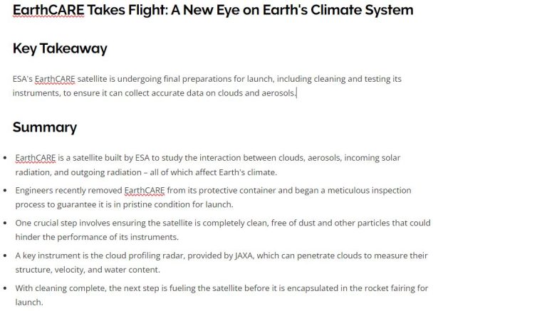 EarthCARE Takes Flight - A New Eye on Earth's Climate System