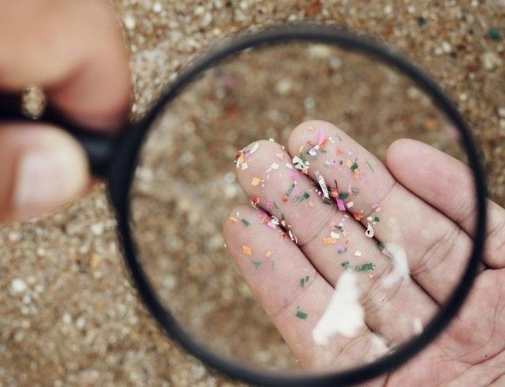 microplastics under a magnifying glass