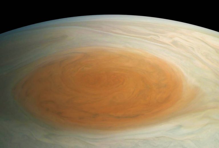 Great spot of Jupiter, storm, on the planet. Elements of this image were furnished by NASA for any purpose Big Red Spot on Jupiter