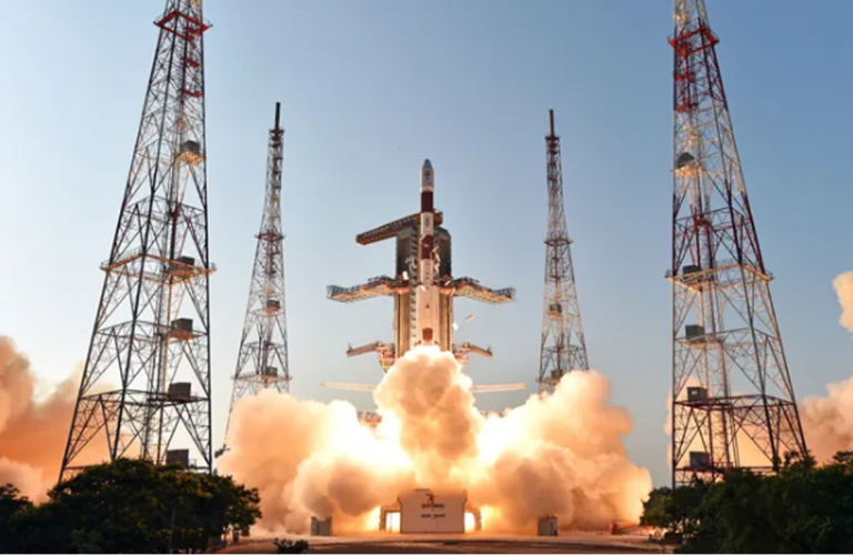 India's IRNSS-1D navigation satellite launched on March 28, 2015. The launch took place at the Satish Dhawan Space Center. (Image credit: ISRO) Indian Space Research Organisation (ISRO)